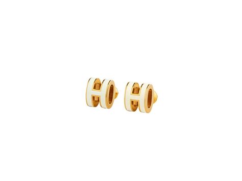 hermes mini h pop earrings|Hermes gold lacquer mini pop h.